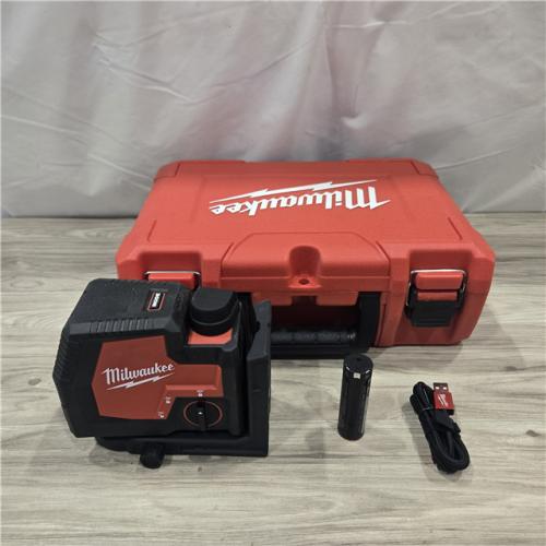 AS-IS MILWAUKEE 100 Ft. REDLITHIUM Lithium-Ion USB Green Rechargeable Cross Line Laser Level