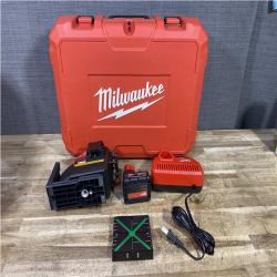 Houston Location AS-IS Milwaukee 12-Volt Lithium-Ion Cordless Green 250 ft. 3-Plane Laser Level Kit