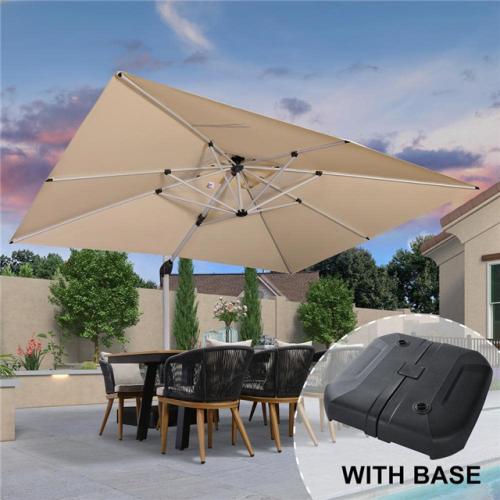 Phoenix Location AS-IS PURPLE LEAF 10 ft. x 13 ft. High-Quality Aluminum Cantilever Outdoor Patio Umbrella with Stand