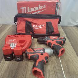 AS-IS  Milwaukee M12 12V Lithium-Ion Cordless Drill Driver/Impact Driver Combo Kit with Two 1.5Ah Batteries, Charger and Bag (2-Tool)