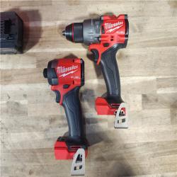 HOUSTON LOCATION - AS-IS (APPEARS LIKE NEW) MILWAUKEE FUEL 18V Lithium-Ion Brushless Cordless Hammer Drill and Impact Driver Combo Kit (2-Tool) with 2 Batteries