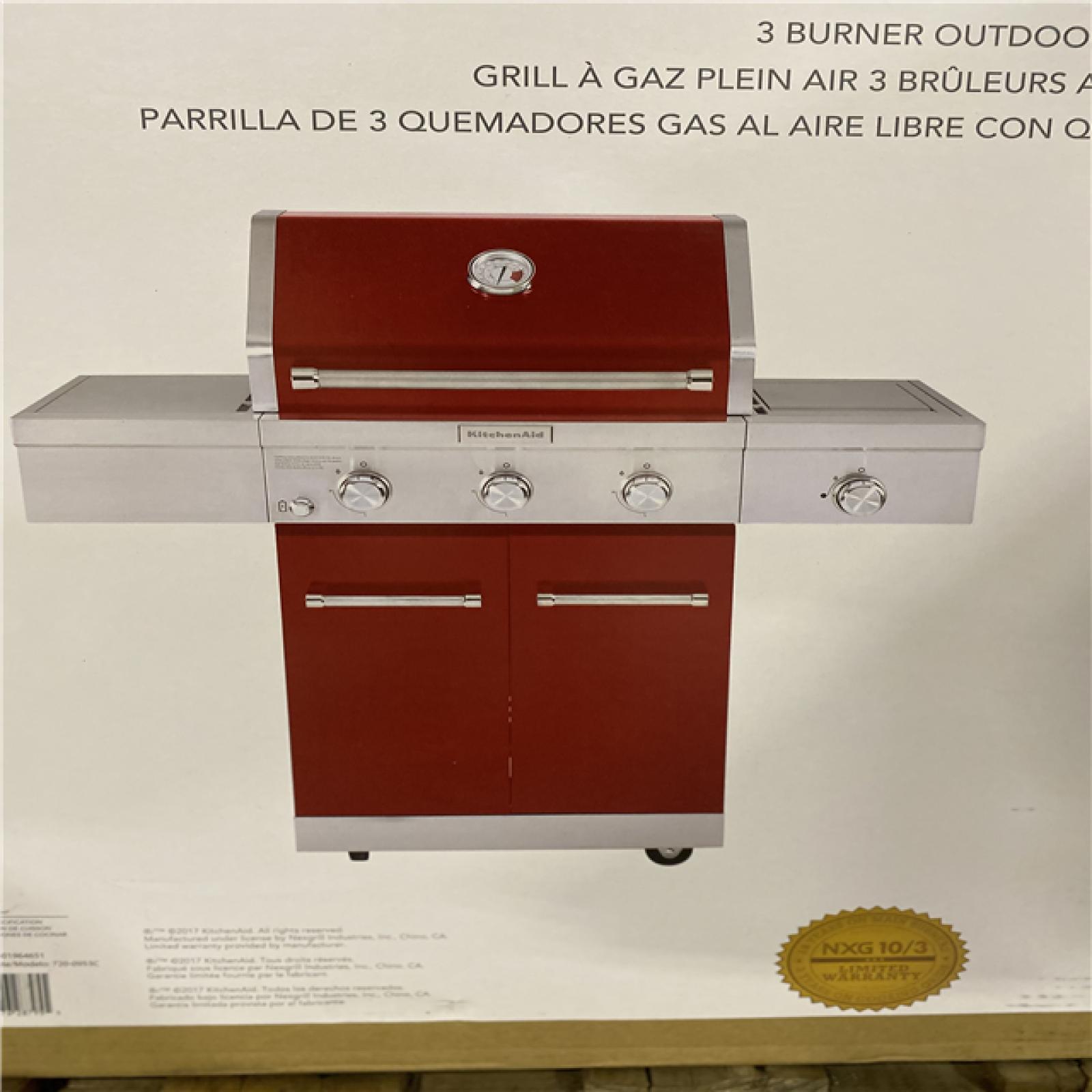 DALLAS LOCATION NEW! KitchenAid 3Burner Propane Gas Grill in Red