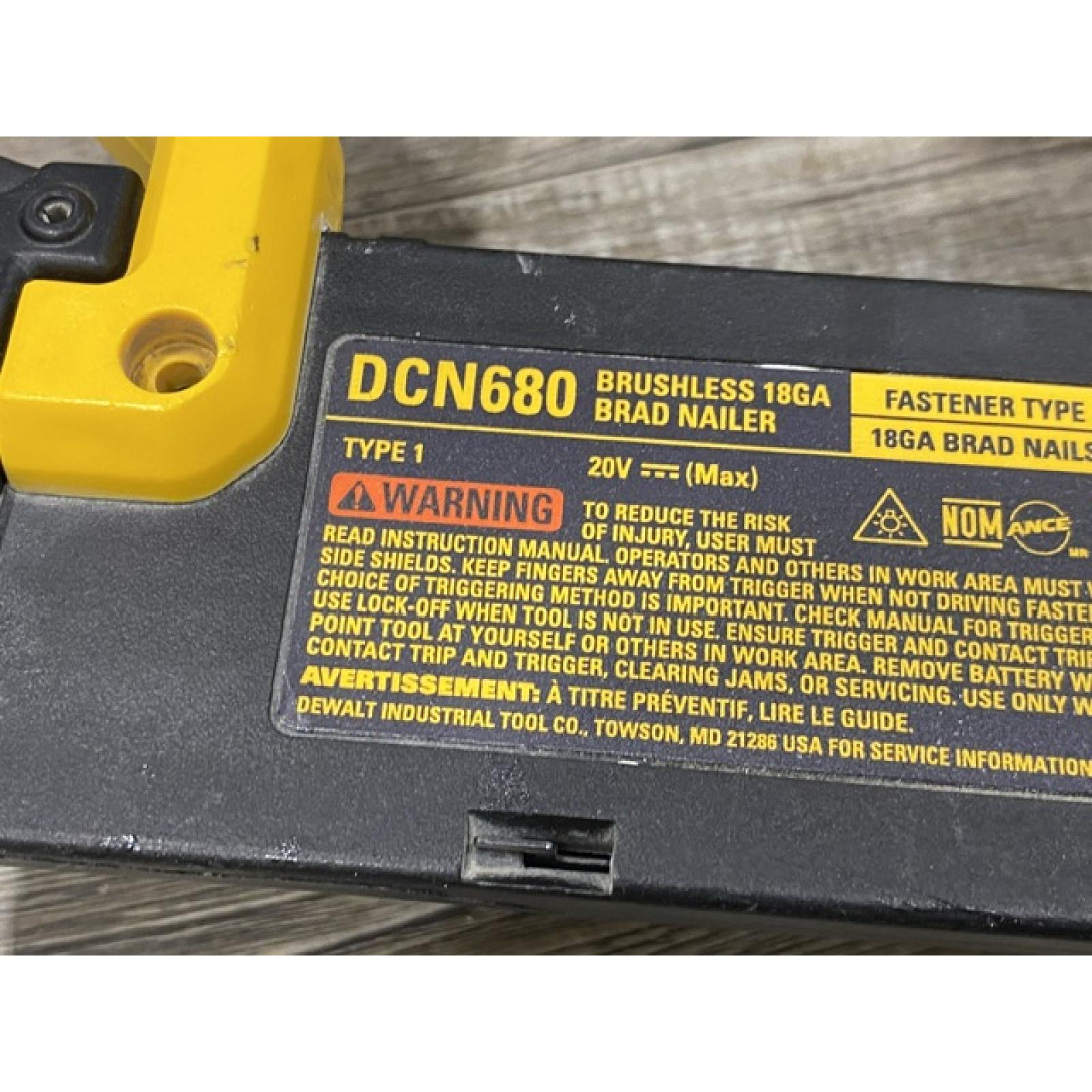 AS-IS DEWALT 20V MAX XR Lithium-Ion Electric Cordless 18-Gauge Brad Nailer (Tool Only)