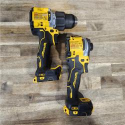 HOUSTON LOCATION - AS-IS DEWALT 20V MAX XR Hammer Drill and ATOMIC Impact Driver 2 Tool Cordless Combo Kit with (2) 4.0Ah Batteries, Charger, and Bag