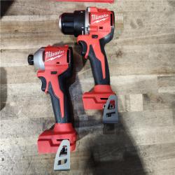 HOUSTON LOCATION - AS-IS Milwaukee M18 18V Lithium-Ion Brushless Cordless Compact Drill/Impact Combo Kit (2-Tool) W/(2) 2.0 Ah Batteries  Charger & Bag