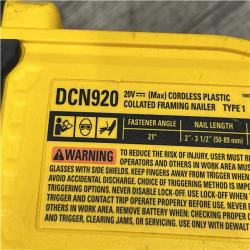AS-IS DEWALT 20-Volt 21° Cordless Framing Nailer (Tool-Only)