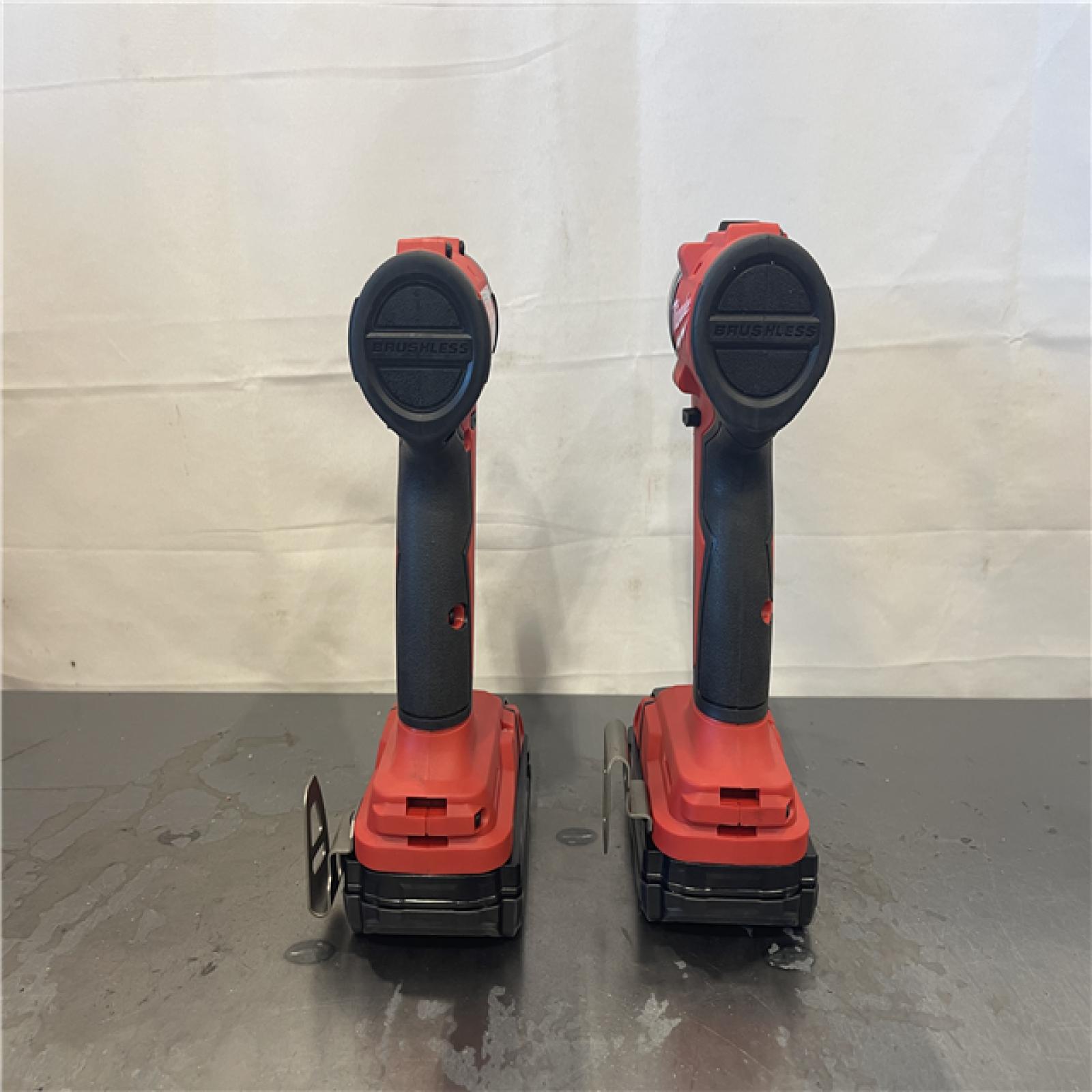 AS-IS- Milwaukee M18 18V Lithium-Ion Brushless Cordless Compact Drill/Impact Combo Kit (2-Tool) W/(2) 2.0 Ah Batteries  Charger & Bag