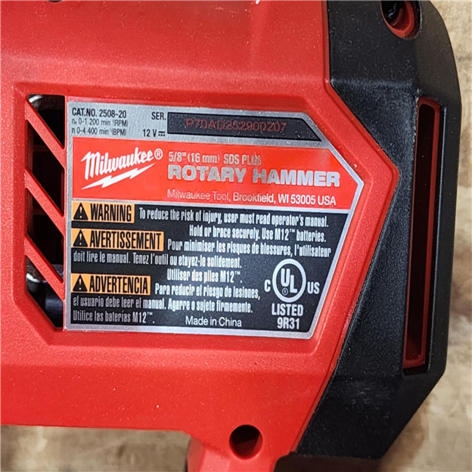 HOUSTON LOCATION - AS-IS Milwaukee  FUEL 12V Lithium-Ion Brushless Cordless 5/8 in. SDS-Plus Rotary Hammer Drill (Tool-Only)