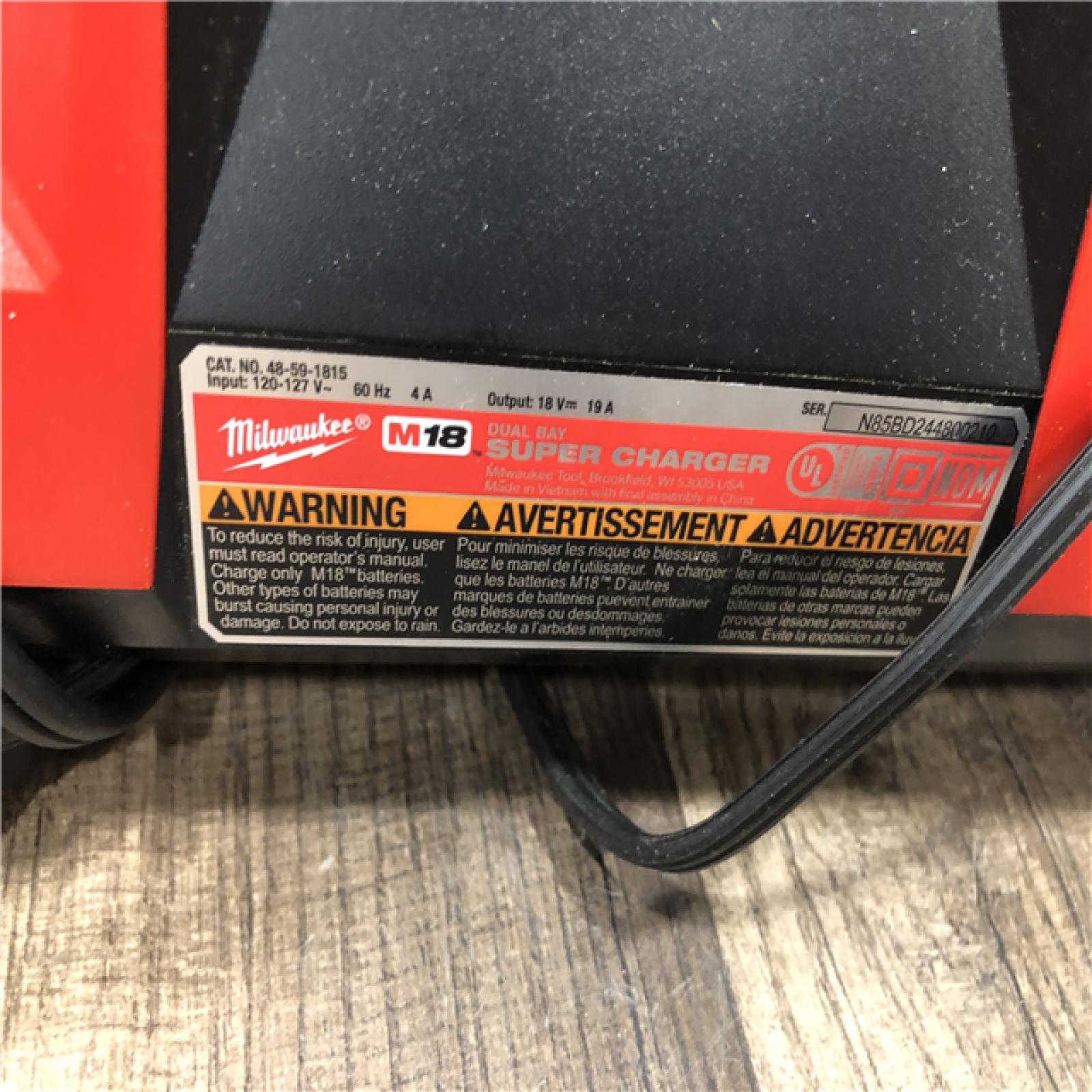 AS-IS Milwaukee M18 18V Dual Bay Simultaneous Super Charger Tool-Only