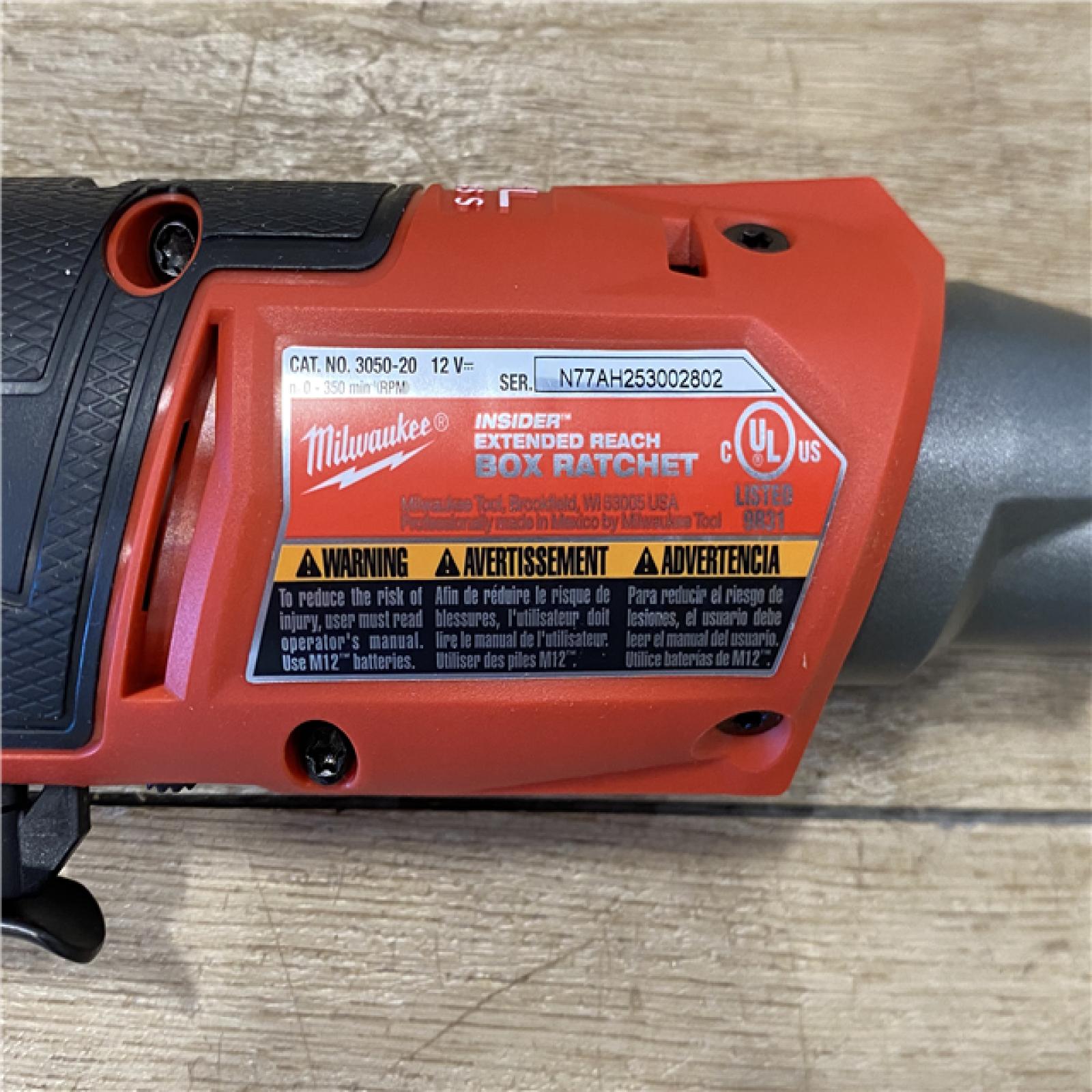 AS-IS Milwaukee FUEL INSIDER 12V Lithium-Ion Brushless Cordless 1/4 in. - 3/8 in. Extended Reach Box Ratchet (Tool-Only)