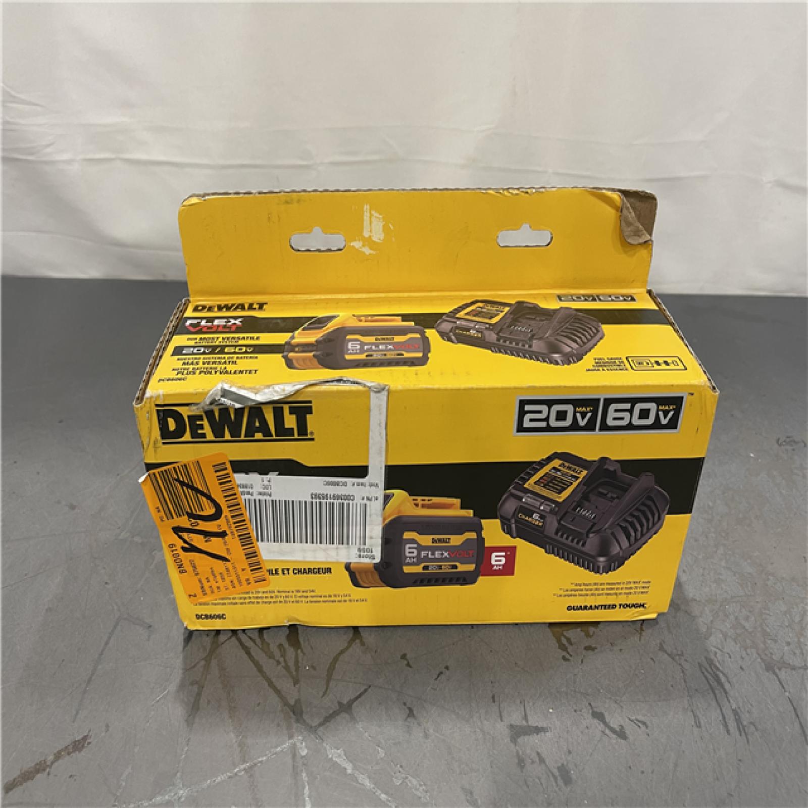 New! - DEWALT FLEXVOLT 20V/60V MAX Lithium-Ion 6.0Ah Battery Pack with 6 Amp Output Charger