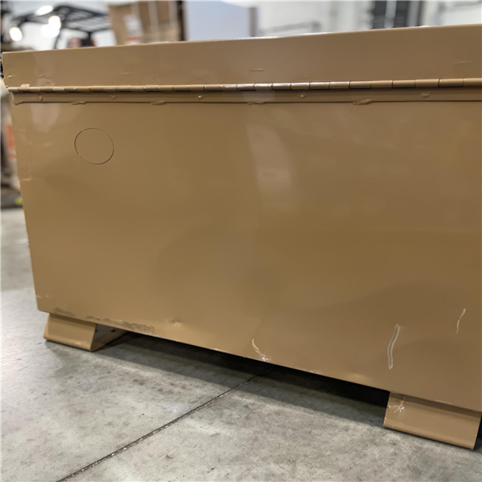DALLAS LOCATION- AS-IS KNACK 60 in. W x 24 in. L x 28 in. H  Steel Jobsite Tool Storage Chest w/ Lock