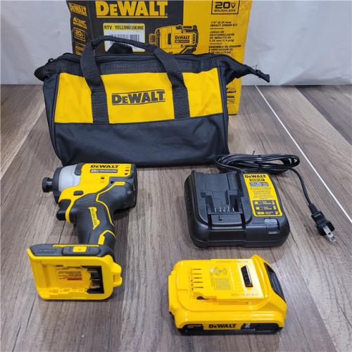 AS-IS DeWALT ATOMIC 20V MAX Cordless Compact Impact Driver Kit W/ Li-Ion Battery, 1/4, Brushless