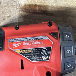 Houston Location AS-IS Milwaukee FUEL 12V Lithium-Ion Brushless Cordless 4-in-1 Installation 3/8 in. Drill Driver with 4 Tool Head (Tool-Only)