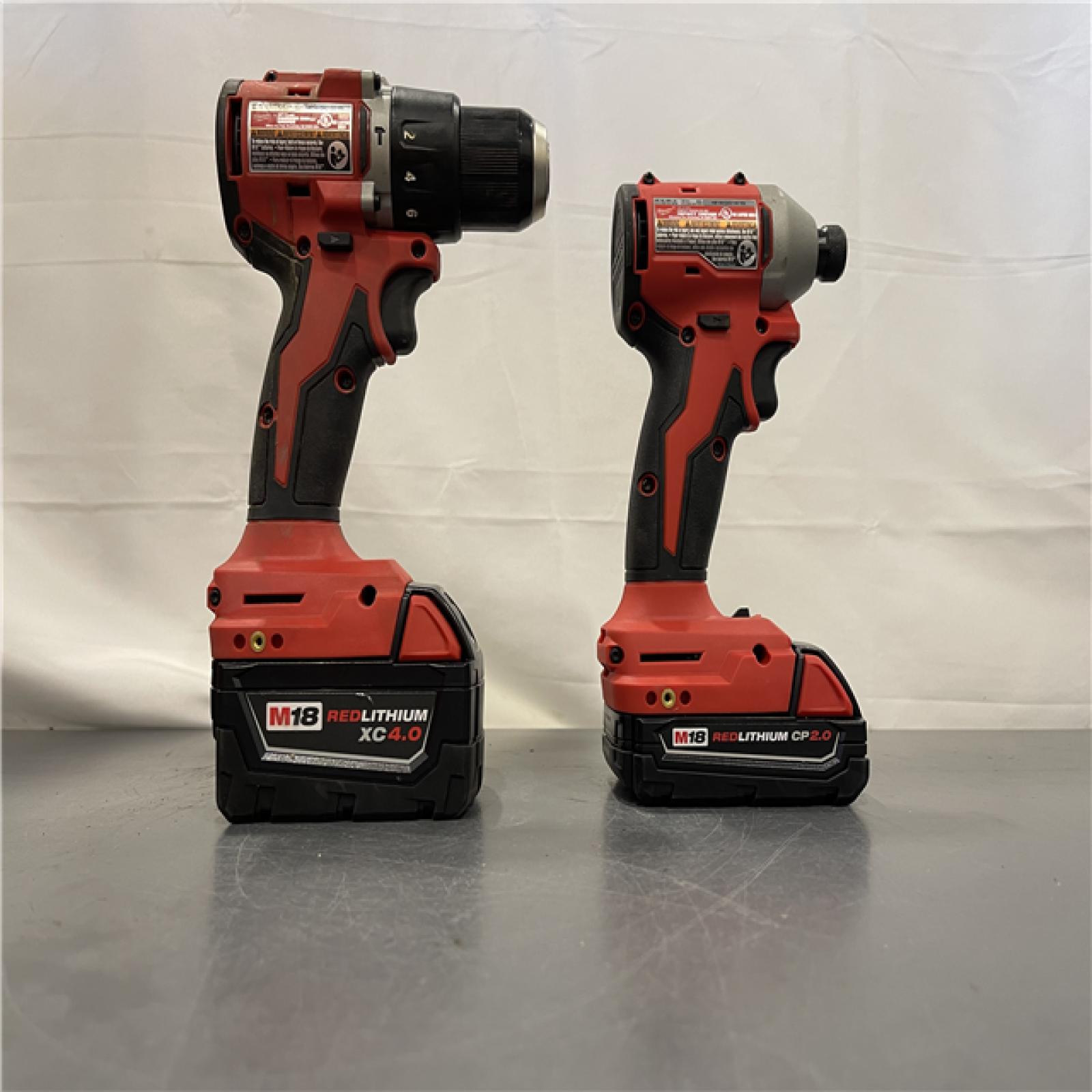 AS-IS - Milwaukee M18 18-Volt Lithium-Ion Brushless Cordless Compact Hammer Drill/Impact Combo Kit