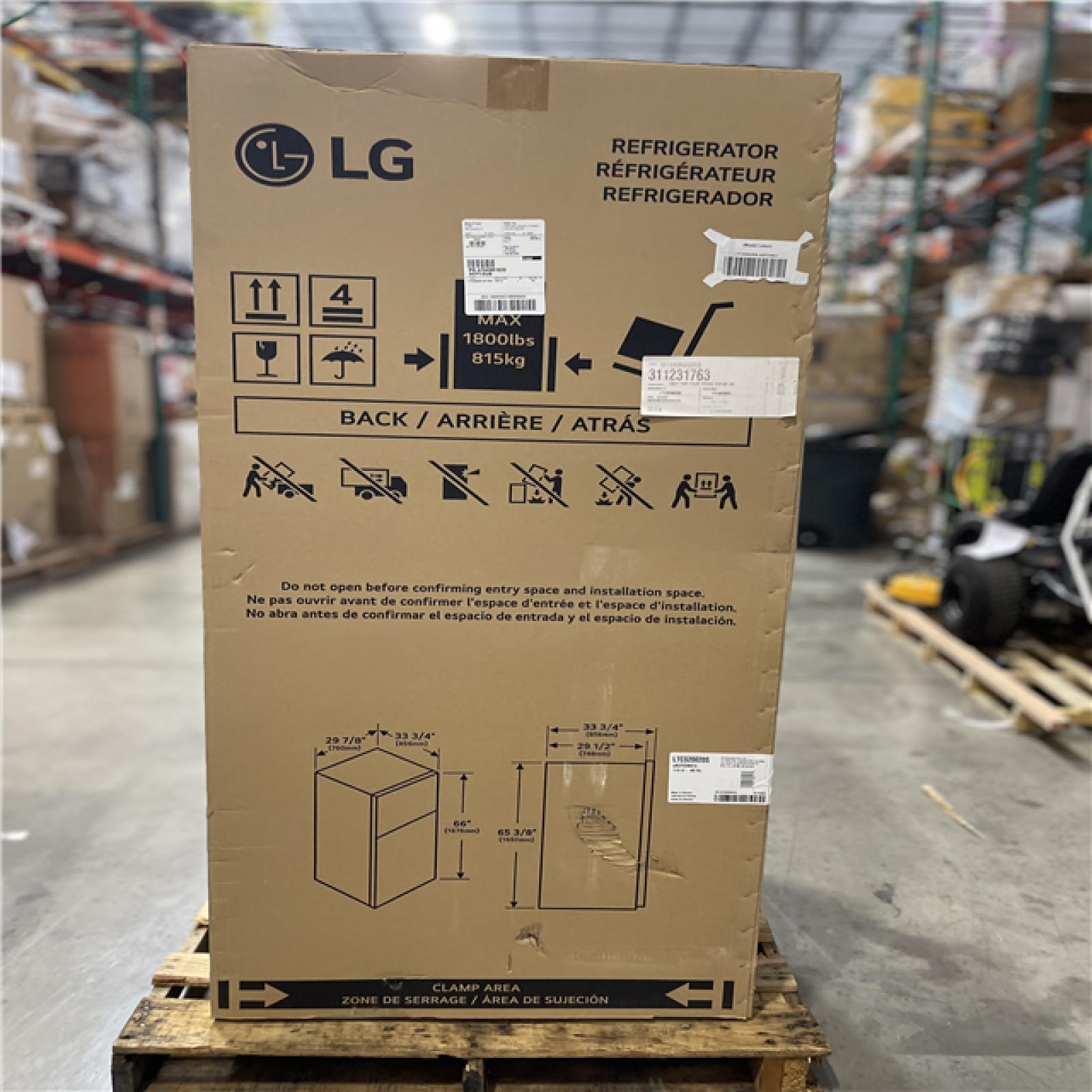 DALLAS LOCATION - LG - 20.2 Cu. Ft. Top-Freezer Refrigerator - Stainless Steel