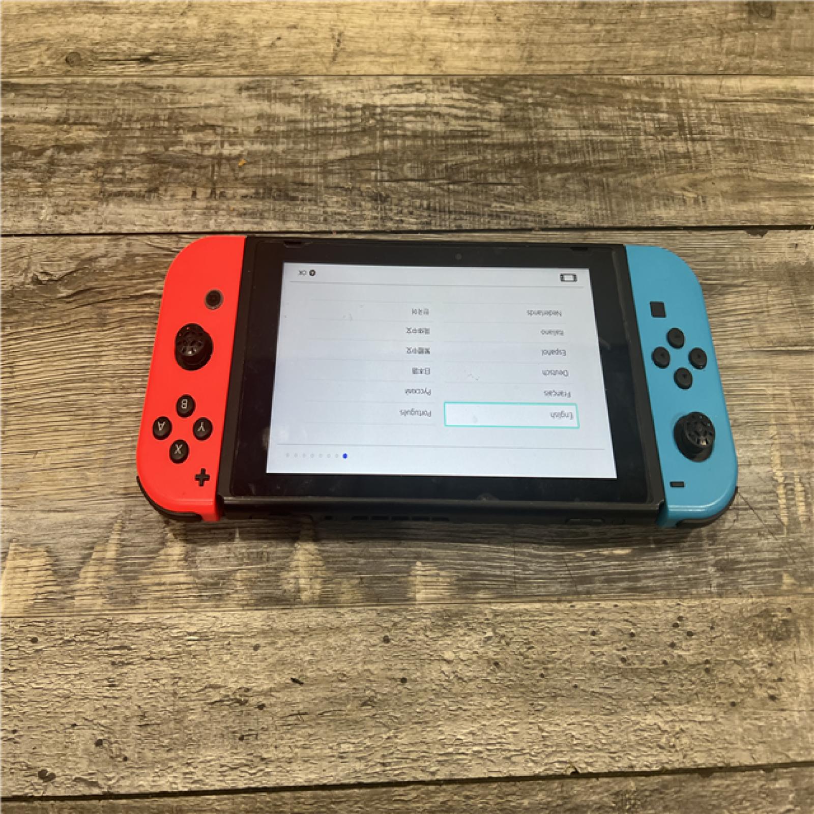 AS-IS Nintendo Switch with Neon Blue and Neon Red Joy-Con