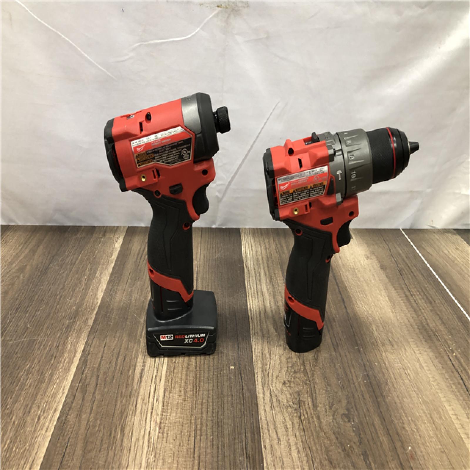 AS-IS Milwaukee FUEL 12-Volt Lithium-Ion Brushless Cordless Hammer Drill and Impact Driver Combo Kit