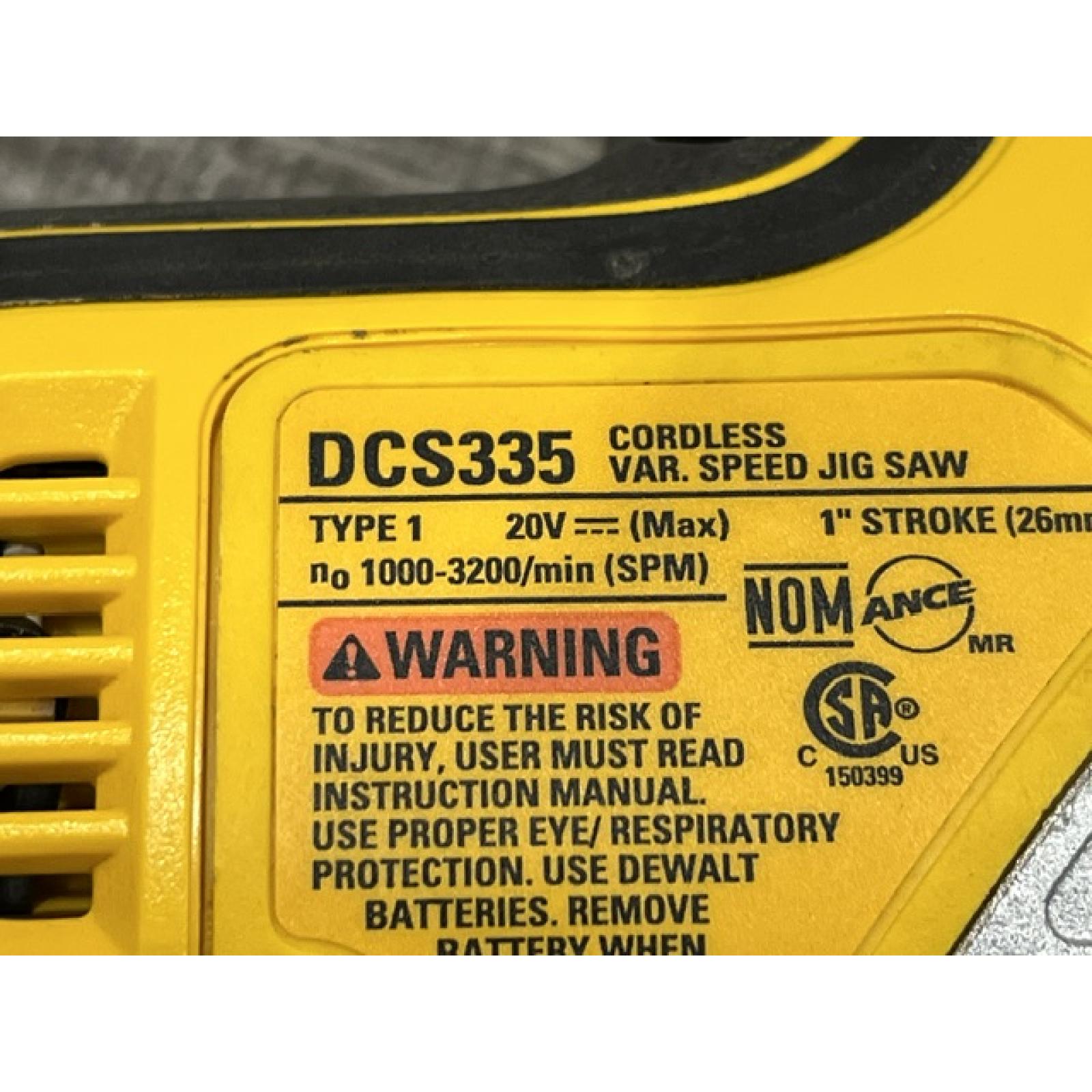 AS-IS DEWALT 20V MAX XR Cordless Barrel Grip Jigsaw (Tool Only)