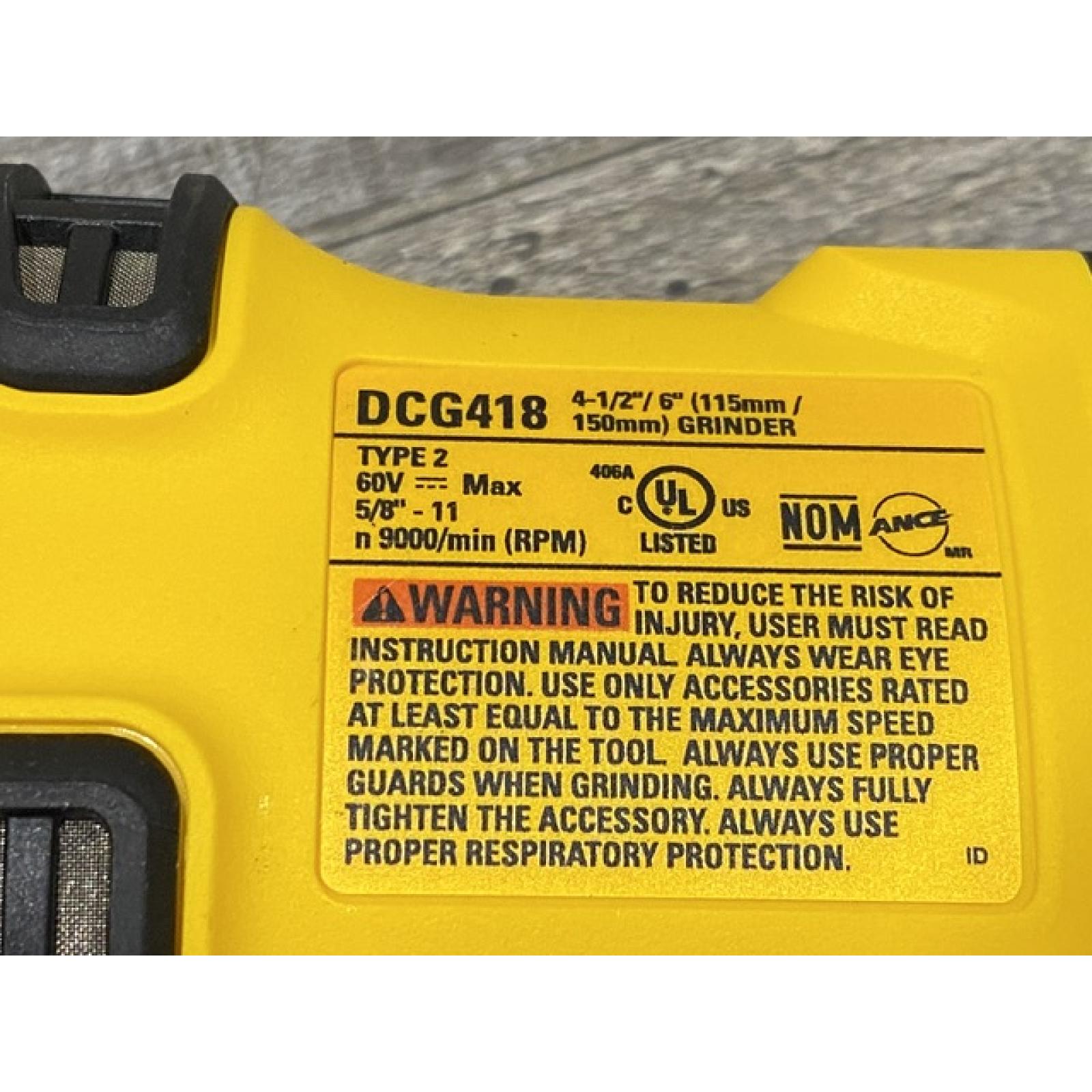 AS-IS DEWALT FLEXVOLT 60V MAX Cordless Brushless 4.5 in. to 6 in. Small Angle Grinder with Kickback Brake (Tool Only)