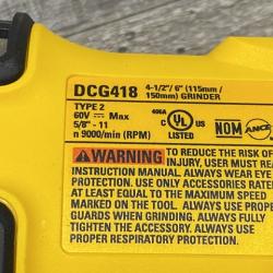 AS-IS DEWALT FLEXVOLT 60V MAX Cordless Brushless 4.5 in. to 6 in. Small Angle Grinder with Kickback Brake (Tool Only)