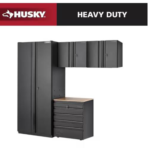 DALLAS LOCATION - AS-IS Husky 4-Piece Extra Wide Heavy Duty Welded Steel Garage Storage System