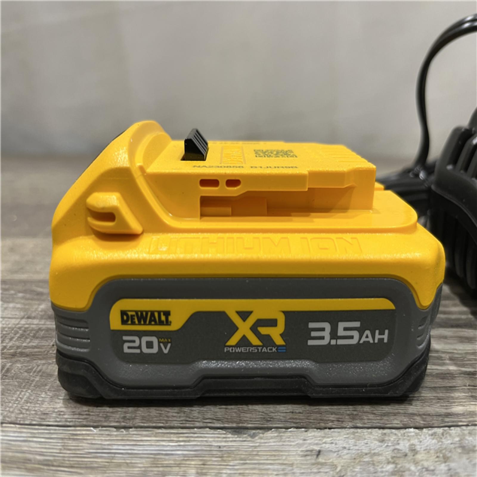 AS-IS DEWALT 20V MAX XR POWERSTACK Lithium-Ion Battery Starter Kit with 3.5Ah Battery and Charger