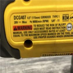 AS-IS DEWALT 20-Volt MAX Cordless Brushless 4-1/2 in. Angle Grinder with Slide Switch (Tool Only)