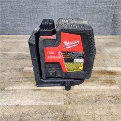 HOUSTON LOCATION - AS-IS MILWAUKEE 100 ft. REDLITHIUM Lithium-Ion USB Green Rechargeable Cross Line Laser Level (TOOL ONLY)
