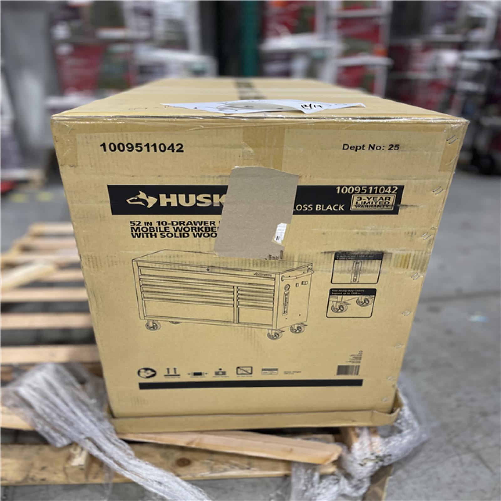 DALLAS LOCATION - Husky Modular Tool Storage 52 in. W x 20 in. D Standard Duty Black Mobile Workbench Cabinet