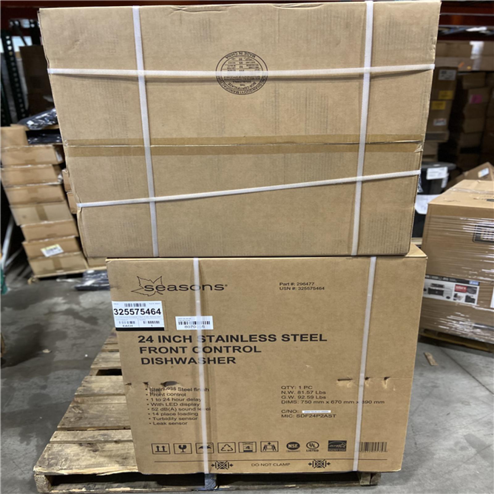 DALLAS LOCATION- 24 INCH STAINLESS STEEL DISHWASHER PALLET -(3 UNITS)