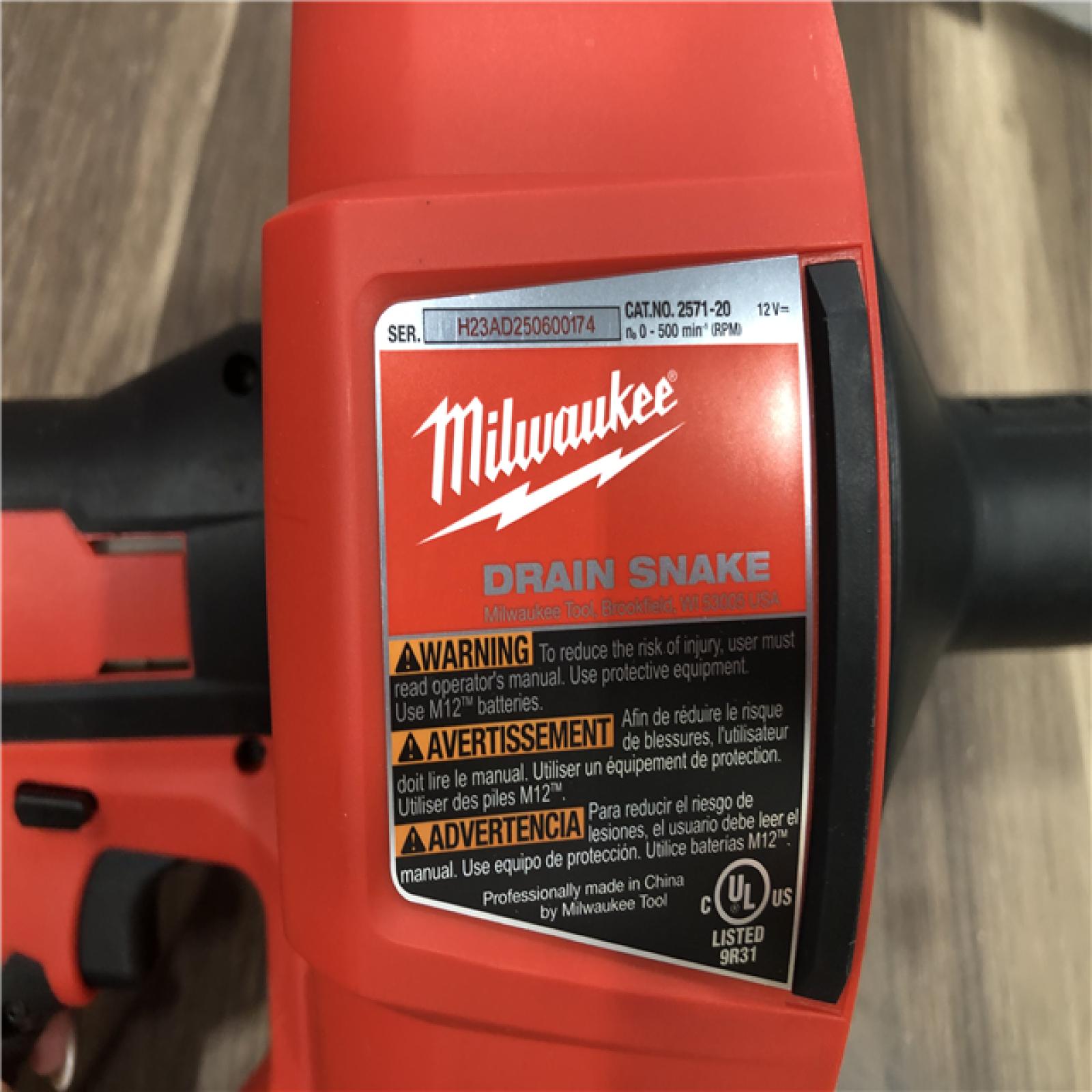 AS-IS Milwaukee 12-V Lithium-Ion Cordless Drain Snake Auger Kit