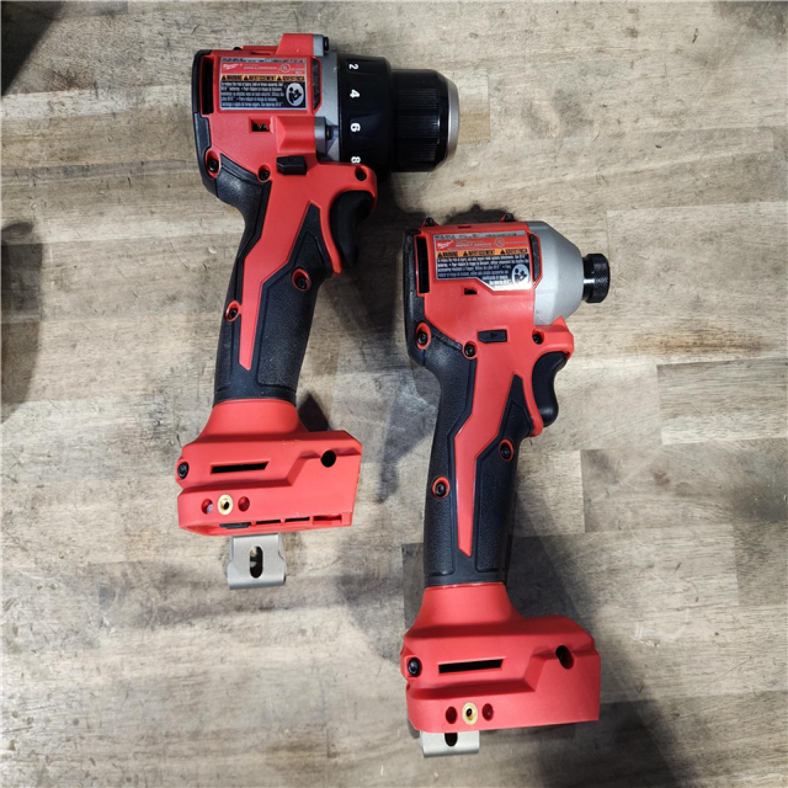 HOUSTON LOCATION - AS-IS Milwaukee M18 18V Lithium-Ion Brushless Cordless Compact Drill/Impact Combo Kit (2-Tool) W/(2) 2.0 Ah Batteries  Charger & Bag
