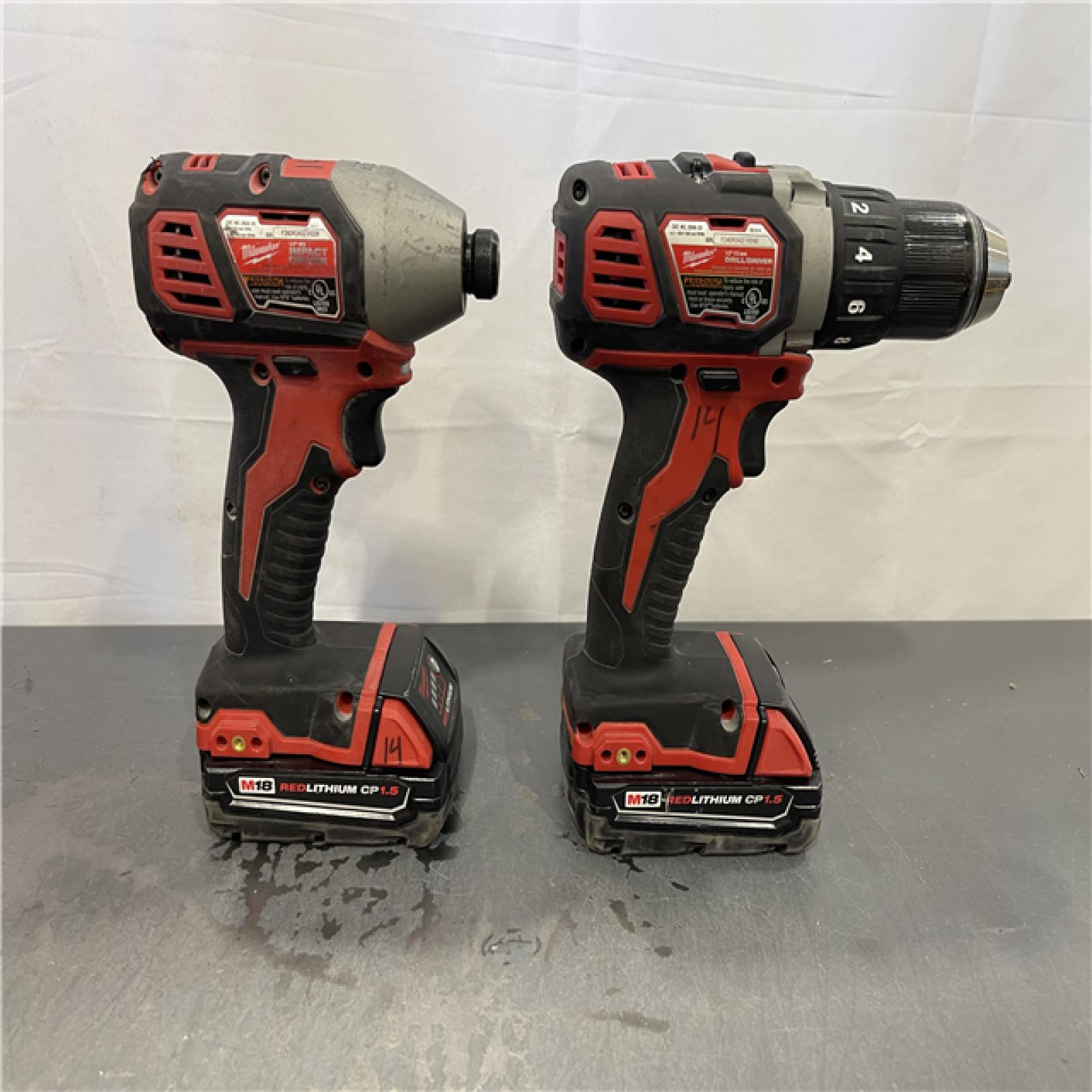 AS-IS - Milwaukee M18 18V Lithium-Ion Cordless Drill Driver/Impact Driver Combo Kit