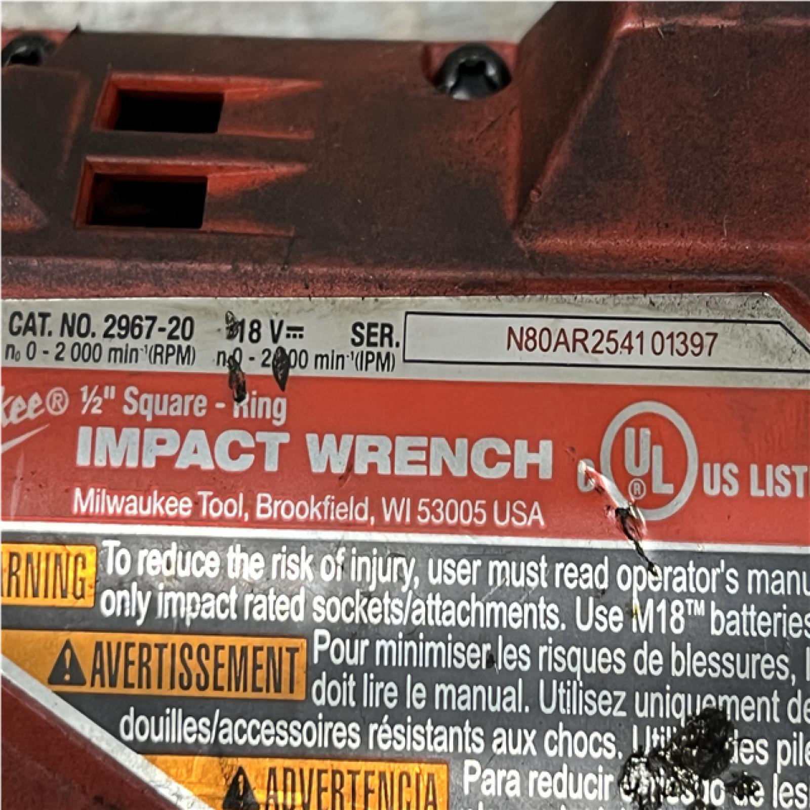 AS-IS Milwaukee FUEL 18V Lithium-Ion Brushless Cordless 1/2 in. Impact Wrench with Friction Ring (Tool-Only)