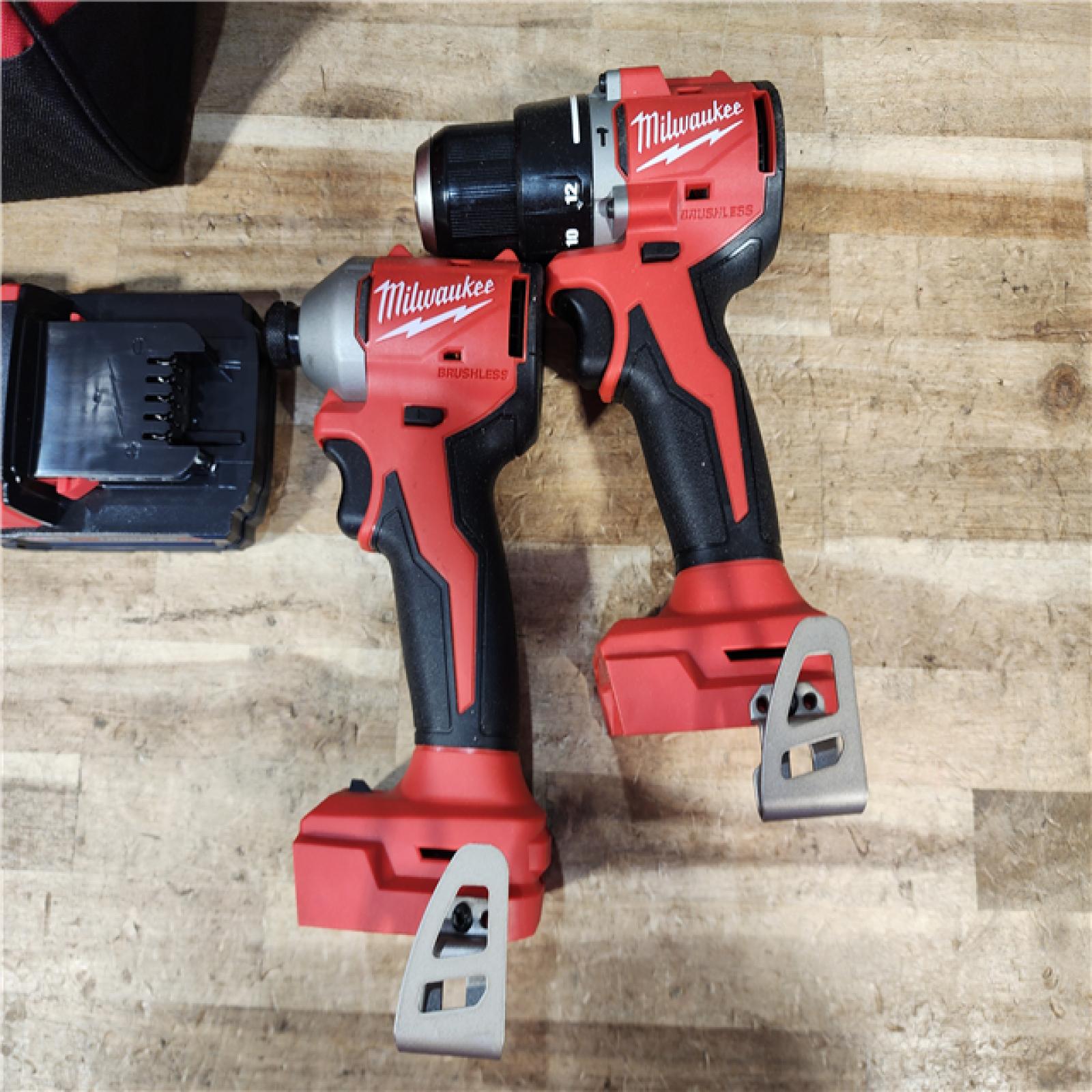 HOUSTON LOCATION - AS - IS Milwaukee 18-Volt Lithium-Ion Brushless Cordless Compact Hammer Drill/Impact Combo Kit
