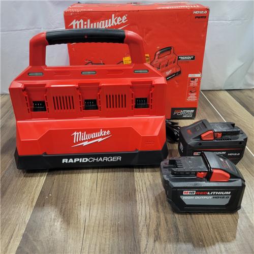 AS-IS Milwaukee  M18 18V Lithium-Ion REDLITHIUM FORGE Starter Kit with Two 12.0 Ah Battery Pack and PACKOUT 6-Port Rapid Charger
