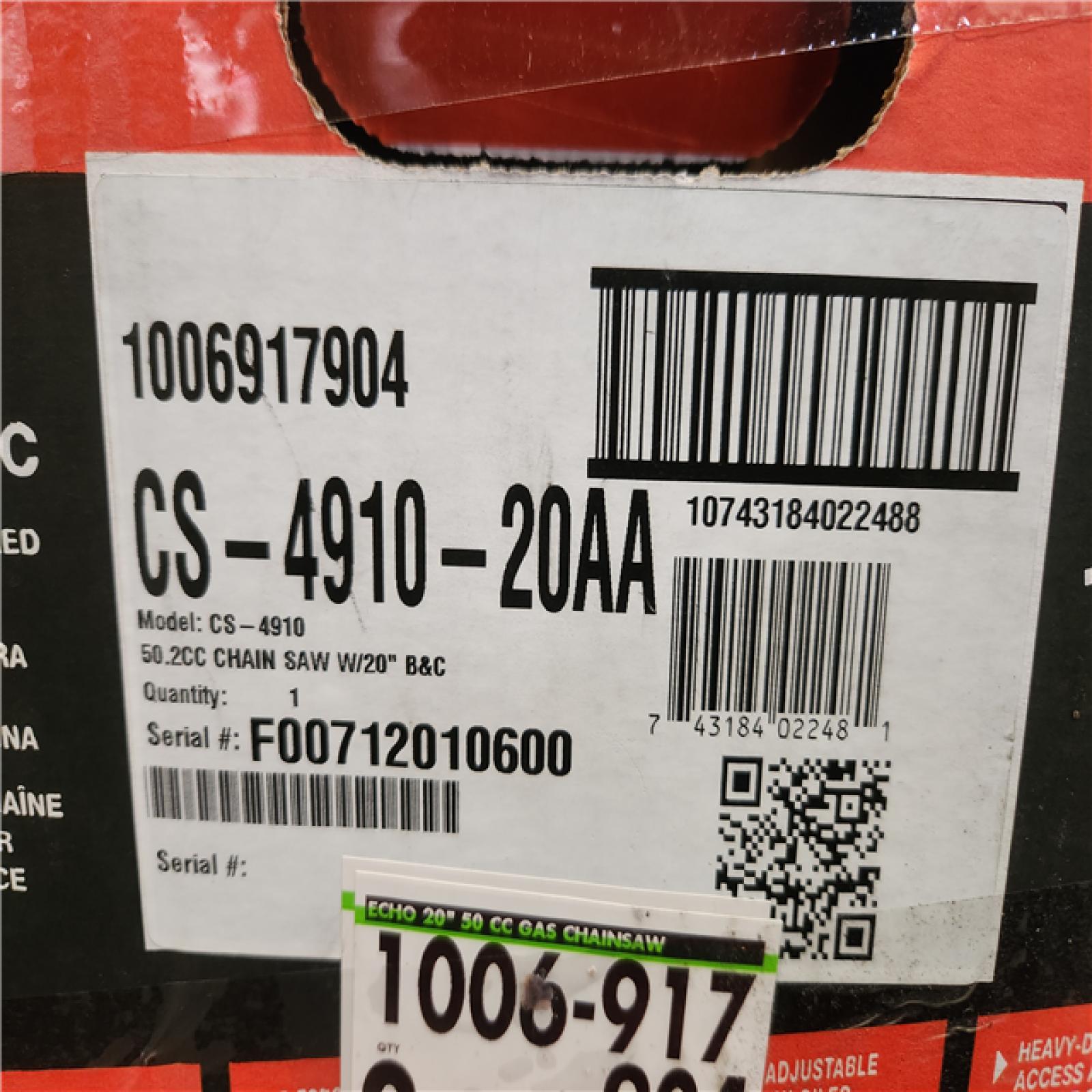 Phoenix NEW ECHO 20 in. 50.2 cc 2-Stroke Gas Rear Handle Chainsaw