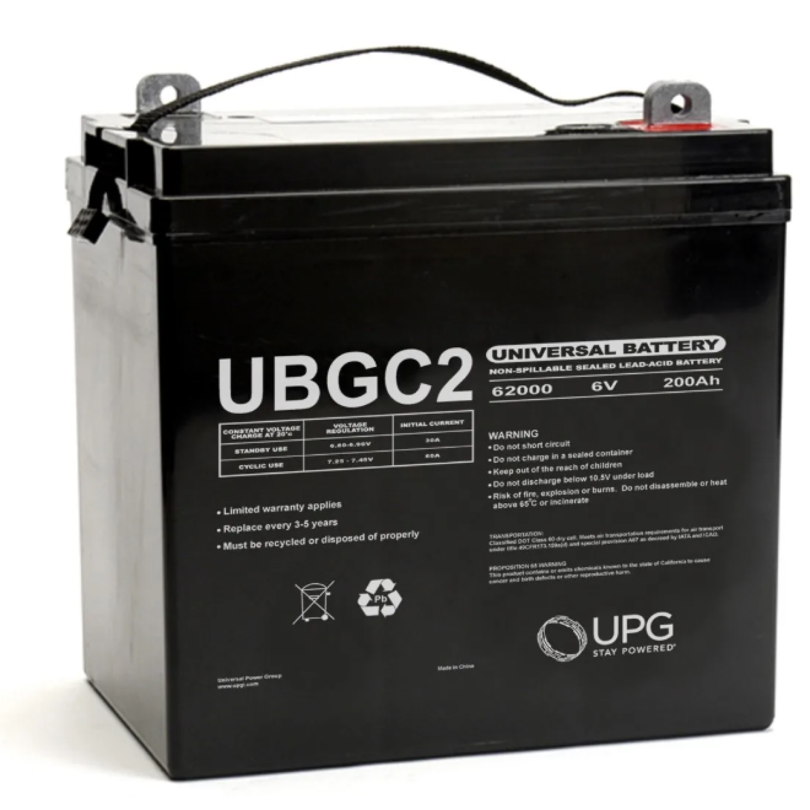 DALLAS LOCATION- AS-IS UPG UNIVERSAL BATTERY UBGC2 PALLET (25 UNITS) (Total Retail $7 500)