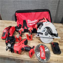 Houston Location AS-IS Milwaukee 18-Volt Lithium-Ion Brushless Cordless (4-Tool) Combo Kit