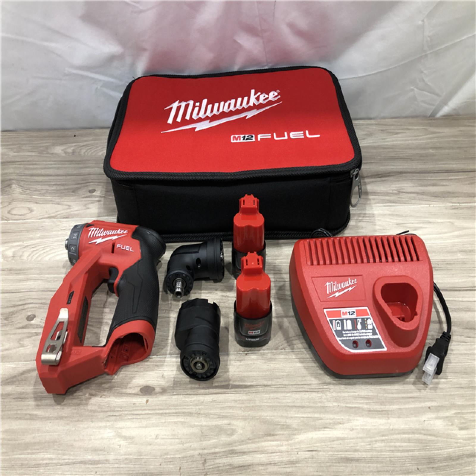 AS-IS Milwaukee 2505-22 M12 FUEL Lithium-Ion 3/8 in. Cordless Installation Drill Driver Kit
