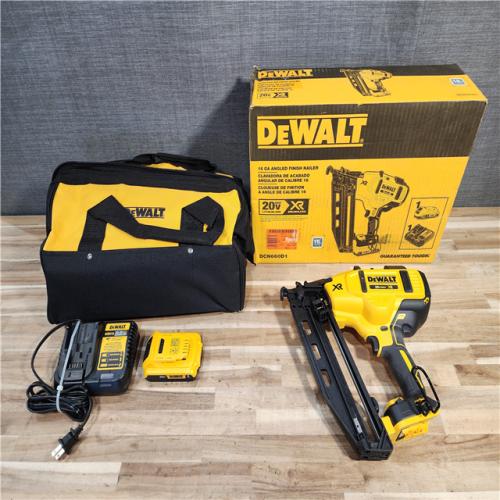 HOUSTON LOCATION - AS-IS (APPEARS LIKE NEW) DEWALT 20V MAX XR 16-Gauge Electric Cordless Angled Finishing Nailer Kit
