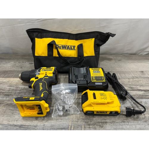 AS-IS DEWALT Atomic 20V Lithium-Ion Cordless Compact 1/2 in. Drill/Driver Kit