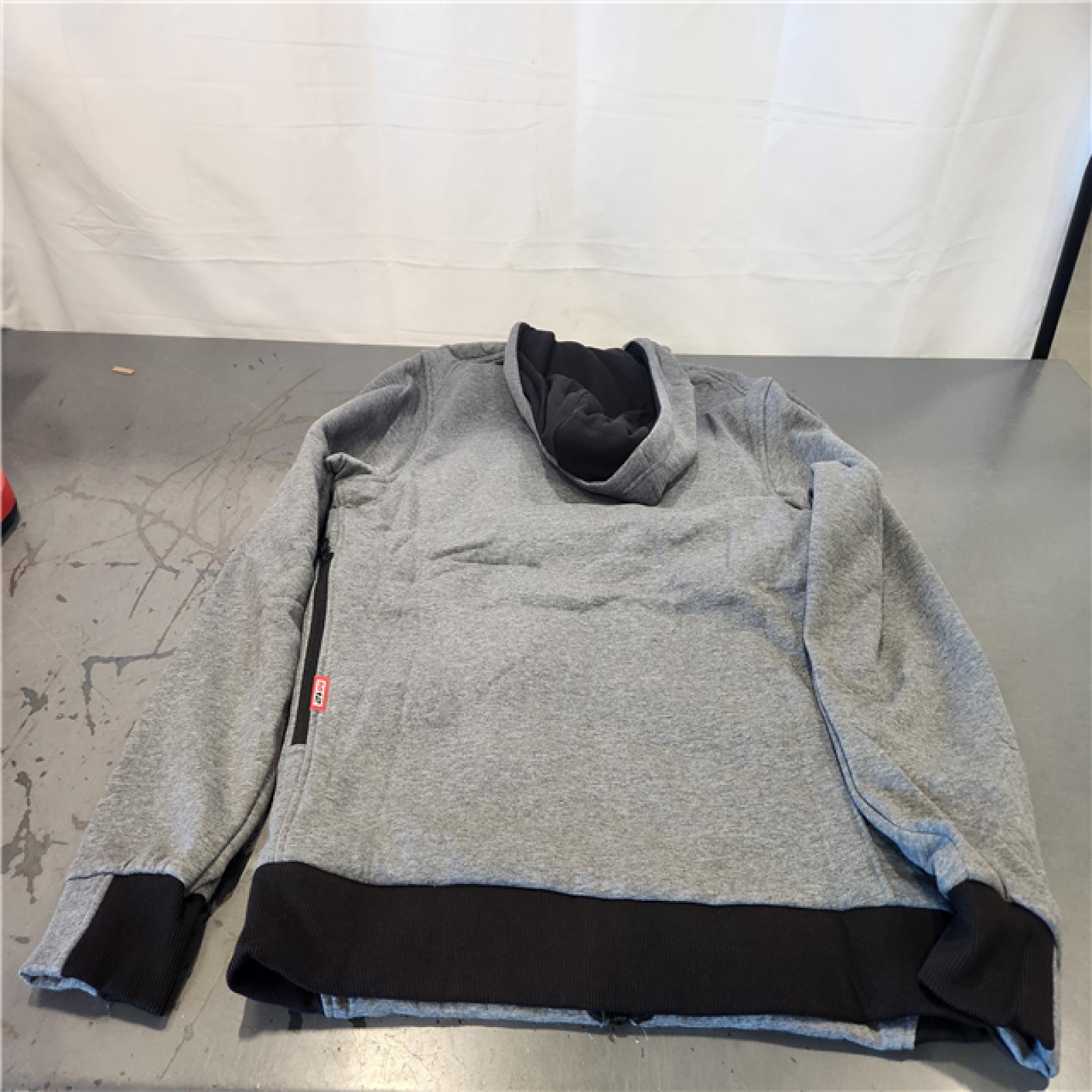 AS-IS- Men's Small M12 12-Volt Lithium Ion Cordless Gray Heated Hooded Jacket Kit with (1) 2.0 Ah Battery and Charger