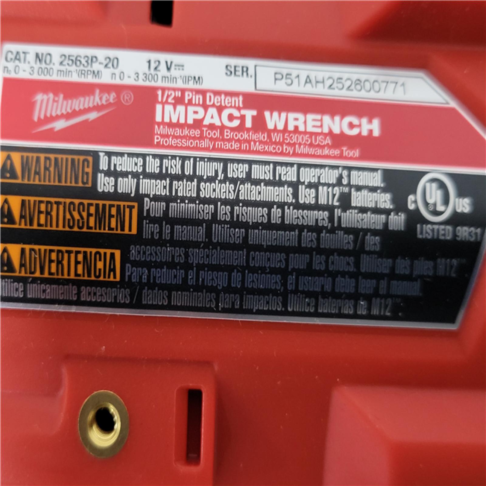 CALIFORNIA AS-IS MILWAUKEE M12 IMPACT WRENCH