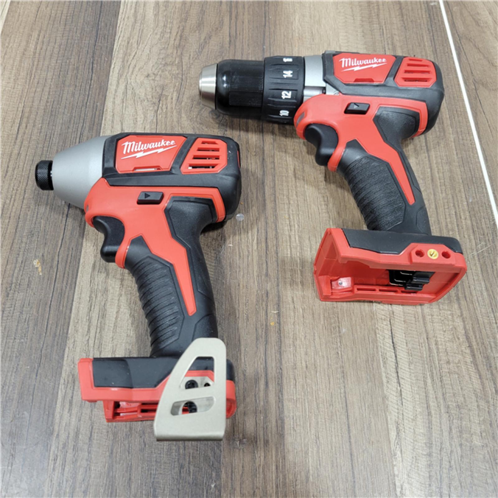 AS-IS Milwaukee M18 18V Cordless Brushed 2 Tool Drill/Driver and Impact Driver Kit
