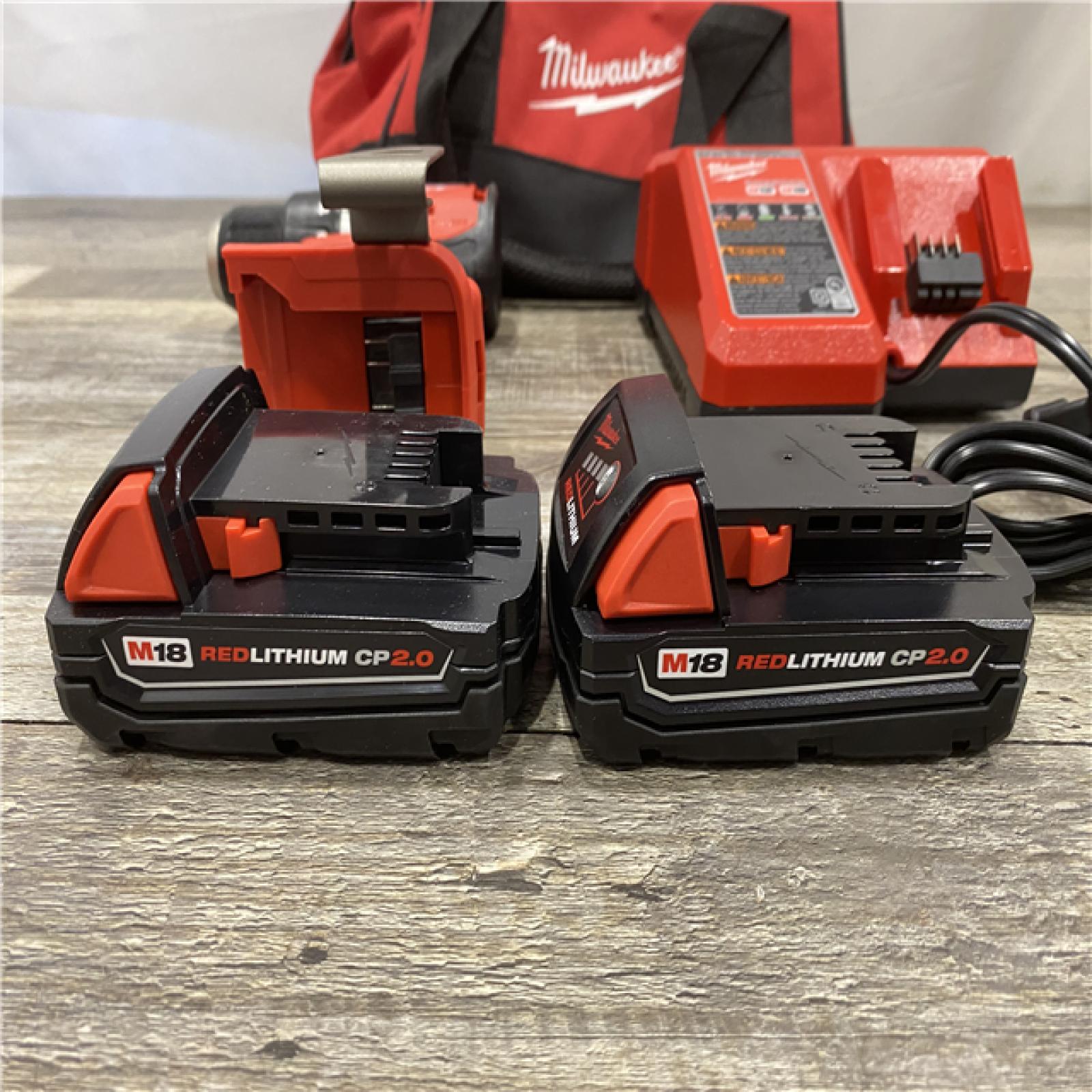 AS-IS Milwaukee 18V Lithium-Ion Brushless Cordless 1/2 in. Compact Hammer Drill/Driver Kit