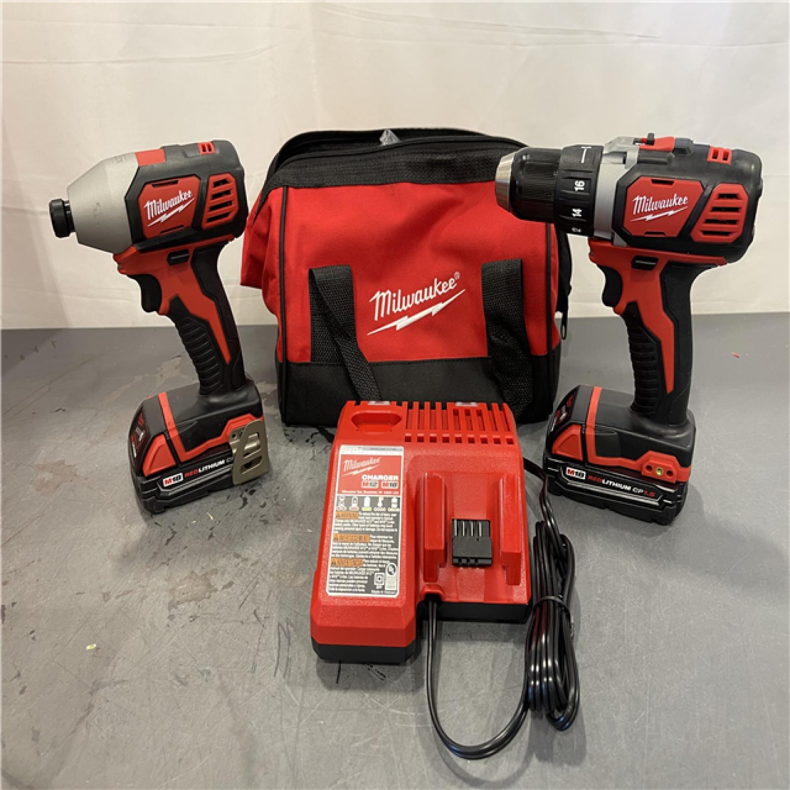 AS-IS - Milwaukee 18V Cordless Brushed 2-Tool Drill/Driver and Impact Driver Kit