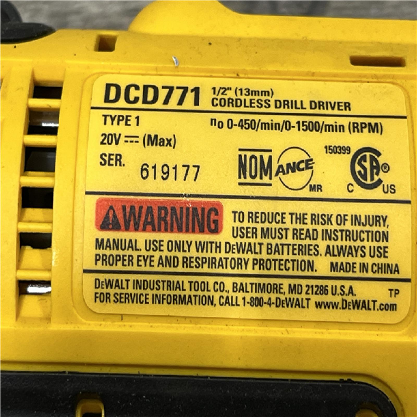 AS-IS DEWALT 20V MAX Cordless 1/2 in. Drill/Driver Kit