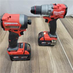 AS-IS  MILWAUKEE M18 FUEL 18V Lithium-Ion Brushless Cordless Hammer Drill and Impact Driver Combo Kit (2-Tool) with 2 Batteries